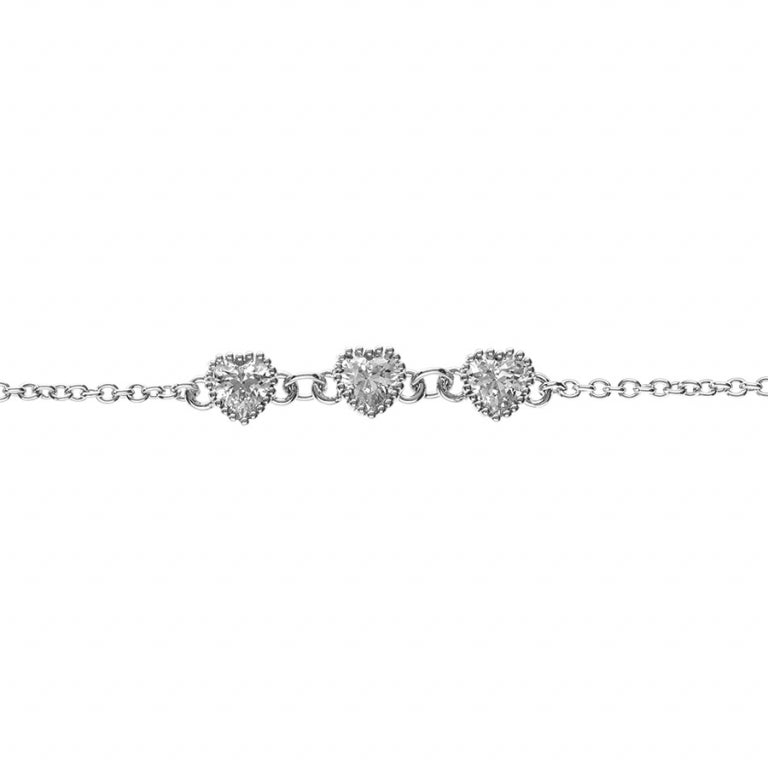 BRACELET Femme ARGENT RHODIE TRILOGIE COEURS