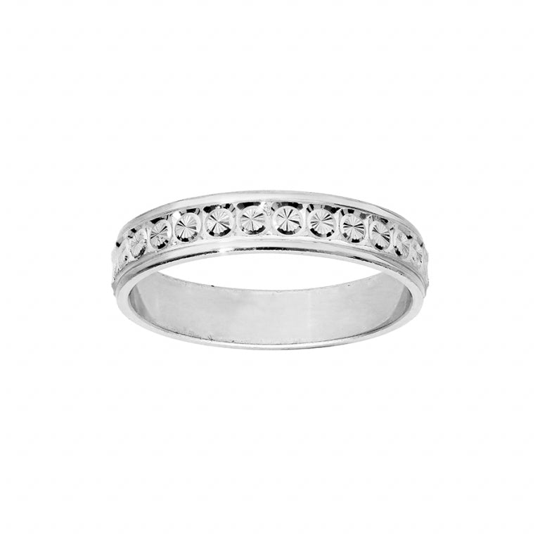 ALLIANCE ARGENT RHODIÉ 4MM DIAMANTÉE A063034