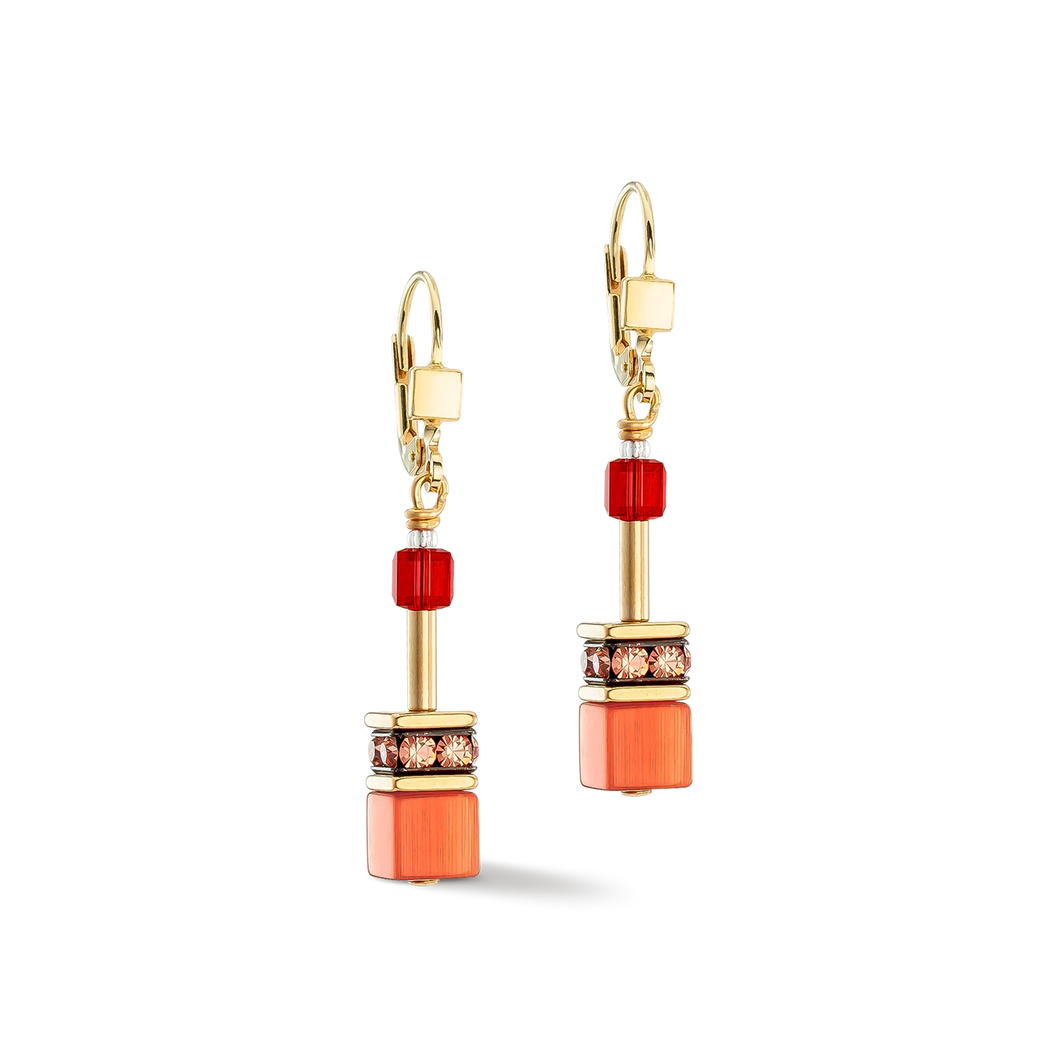 Boucles d'oreilles Dame GeoCUBE® Iconic or rouge COEUR DE LION 2838200300