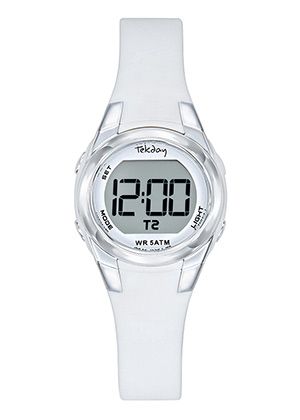 MONTRE Femme TEKDAY DIGITAL SILICON BLANC 654835