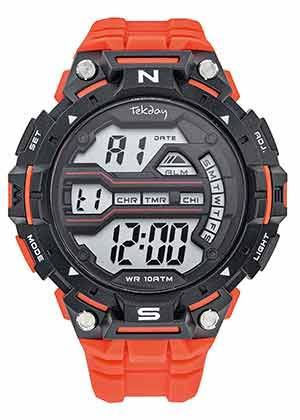 MONTRE Homme TEKDAY DIGITAL SILICON ORANGE 656208