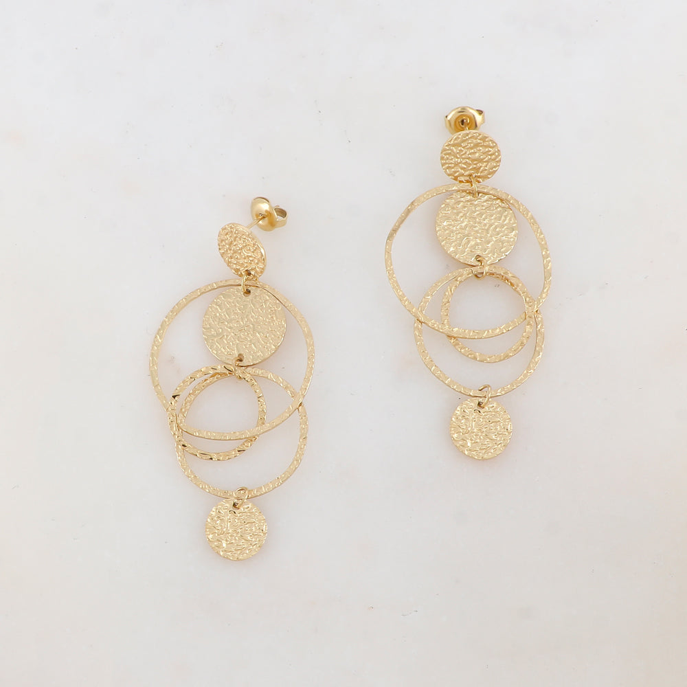 BOUCLES D'OREILLES Dame acier doré IKITA