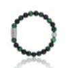 Charger l&#39;image dans la galerie, BRACELET Mixte Agate noire/ Oeil de tigre vert LAUREN STEVEN
