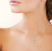 Charger l&#39;image dans la galerie, COLLIER Dame infini + pierre bleue ARGENT
