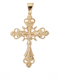 PENDENTIF Dame CROIX PLAQUE OR