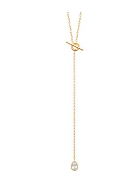 COLLIER Dame en Y oxyde  PLAQUE OR