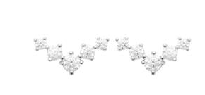 BOUCLES D'OREILLES Dame strass ARGENT