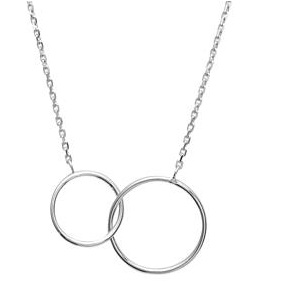 COLLIER Dame 2 anneaux entrelacés ARGENT