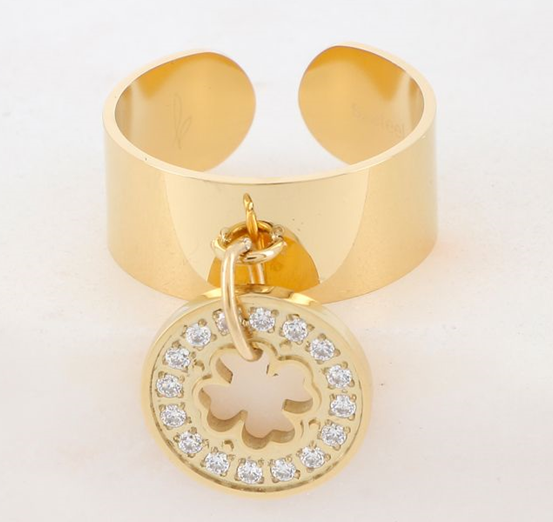 BAGUE ACIER DORE Femme BOHM PAMPILLE