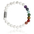 BRACELET Mixte Howlite blanche et 7chackras LAUREN STEVEN