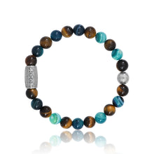 Charger l&#39;image dans la galerie, BRACELET Mixte Oeil de Tigre / Agate Verte LAUREN STEVEN
