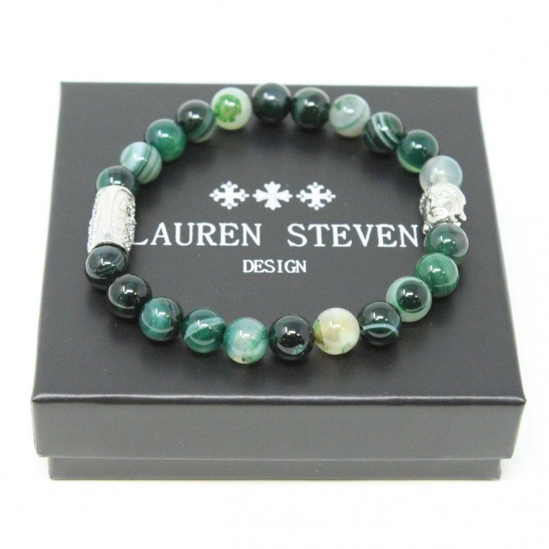 BRACELET Mixte Agates vertes LAUREN STEVEN LSB08/060