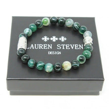 Charger l&#39;image dans la galerie, BRACELET Mixte Agates vertes LAUREN STEVEN LSB08/060
