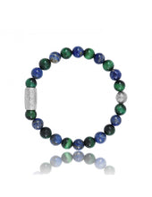 Charger l&#39;image dans la galerie, BRACELET Unisexe lapis lazuli et oeil de tigre vert LAUREN STEVEN LSB08/147
