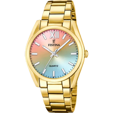 Charger l&#39;image dans la galerie, MONTRE FESTINA DAME F20640/7 MULTICOLORE  ACIER INOXYDABLE DORE
