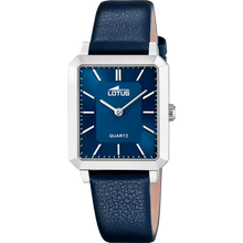 Charger l&#39;image dans la galerie, MONTRE Femme RECTANGLE ACIER CUIR BLEU LOTUS 18987/3
