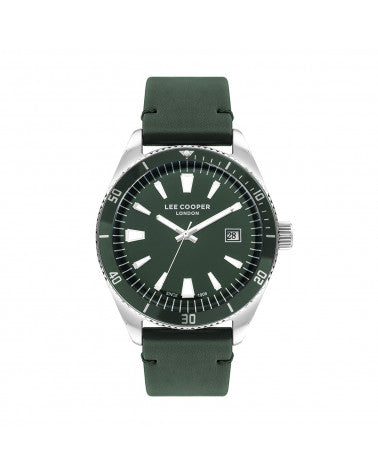 MONTRE HOMME CUIR VERT LEE COOPER