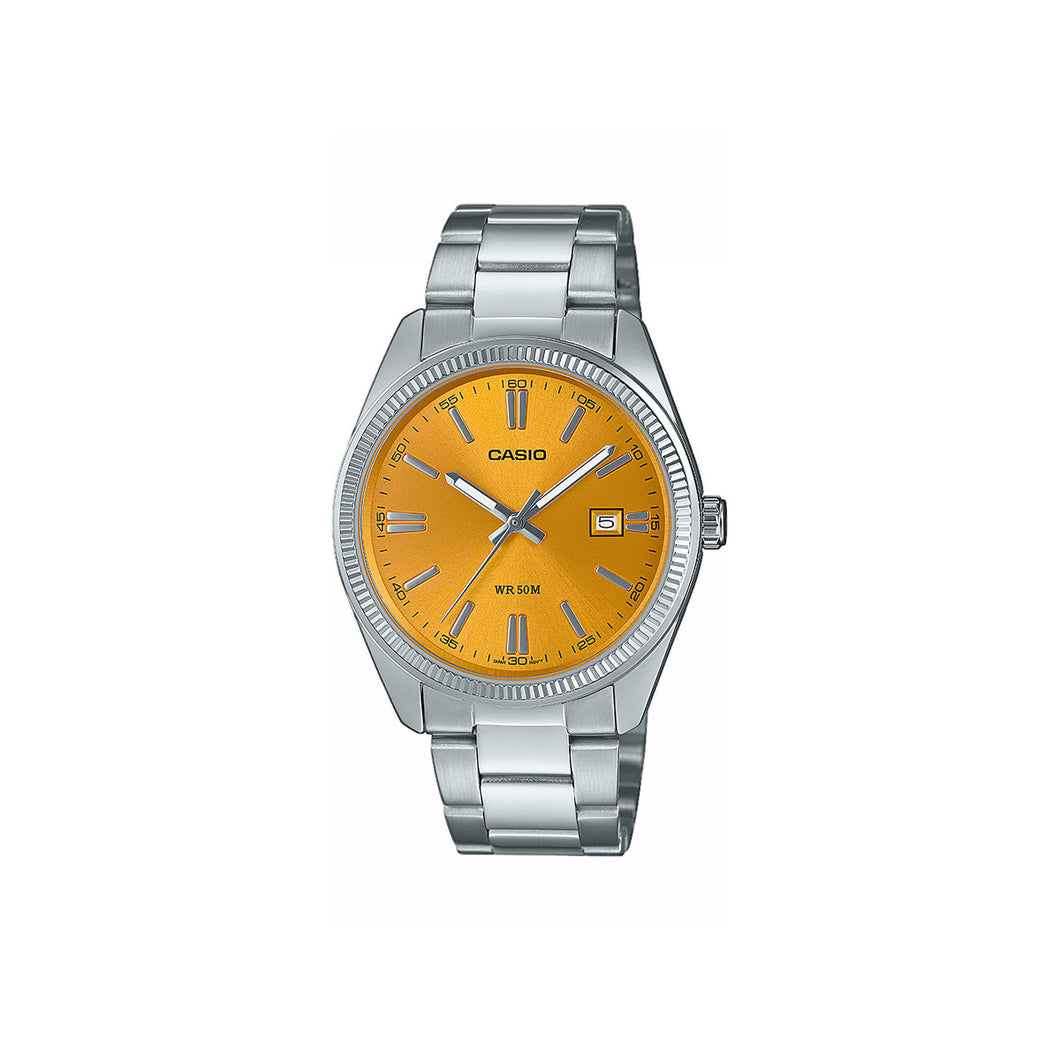 MONTRE UNISEXE CASIO ACIER INOXYDABLE Fond jaune MTP-1302PD-9AVEF