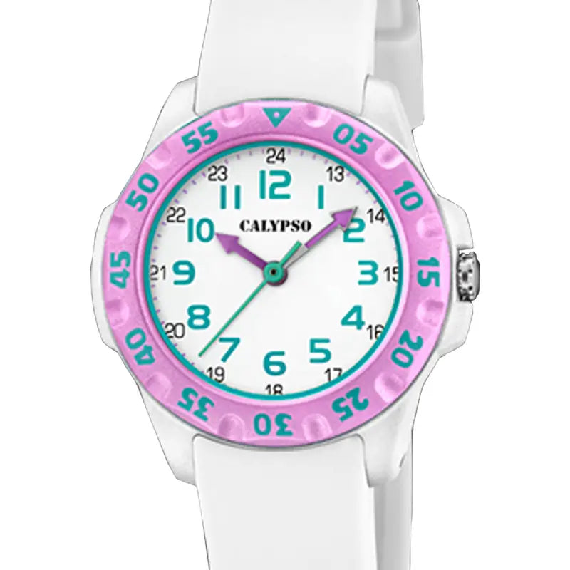 MONTRE FILLE CALYPSO EDUCATIVE BLANC ET ROSE K5829/1