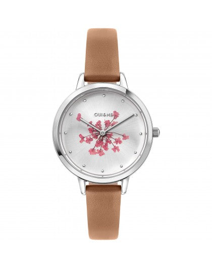 MONTRE OUI&ME Femme FLEURETTE CUIR MARRON ME010349