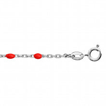 Charger l&#39;image dans la galerie, Bracelet argent rhodié boules rouge en résine
