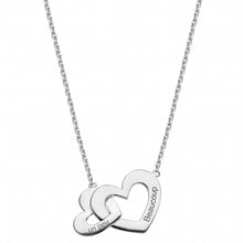 Charger l&#39;image dans la galerie, COLLIER ARGENT DOUBLE COEUR 030455
