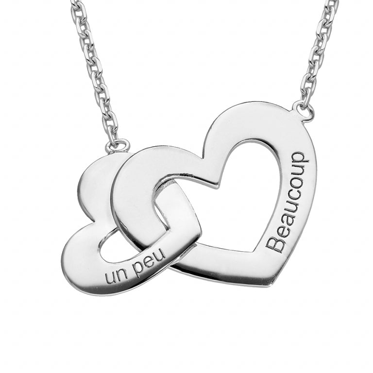 COLLIER ARGENT DOUBLE COEUR 030455