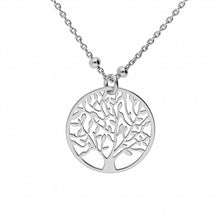 Charger l&#39;image dans la galerie, COLLIER femme ARGENT RHODIE FINE BOULES PENDENTIF ARBRE DE VIE
