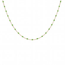 Charger l&#39;image dans la galerie, COLLIER Dame ARGENT PERLES RESINE VERTE
