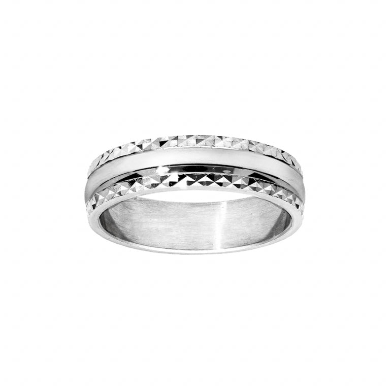 ALLIANCE ARGENT RHODIE 5MM DIAMANTEE  A062865