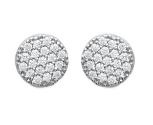 BOUCLES D OREILLES RONDE PAVE D OXYDE BLANC SERTIS