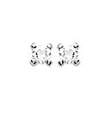 BOUCLES D OREILLES Dame PUCE ARGENT RHODIE OXYDE SERTI 4  GRIFFES