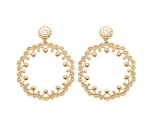 BOUCLES D OREILLES PLAQUE OR OXYDE BLANC 23003410