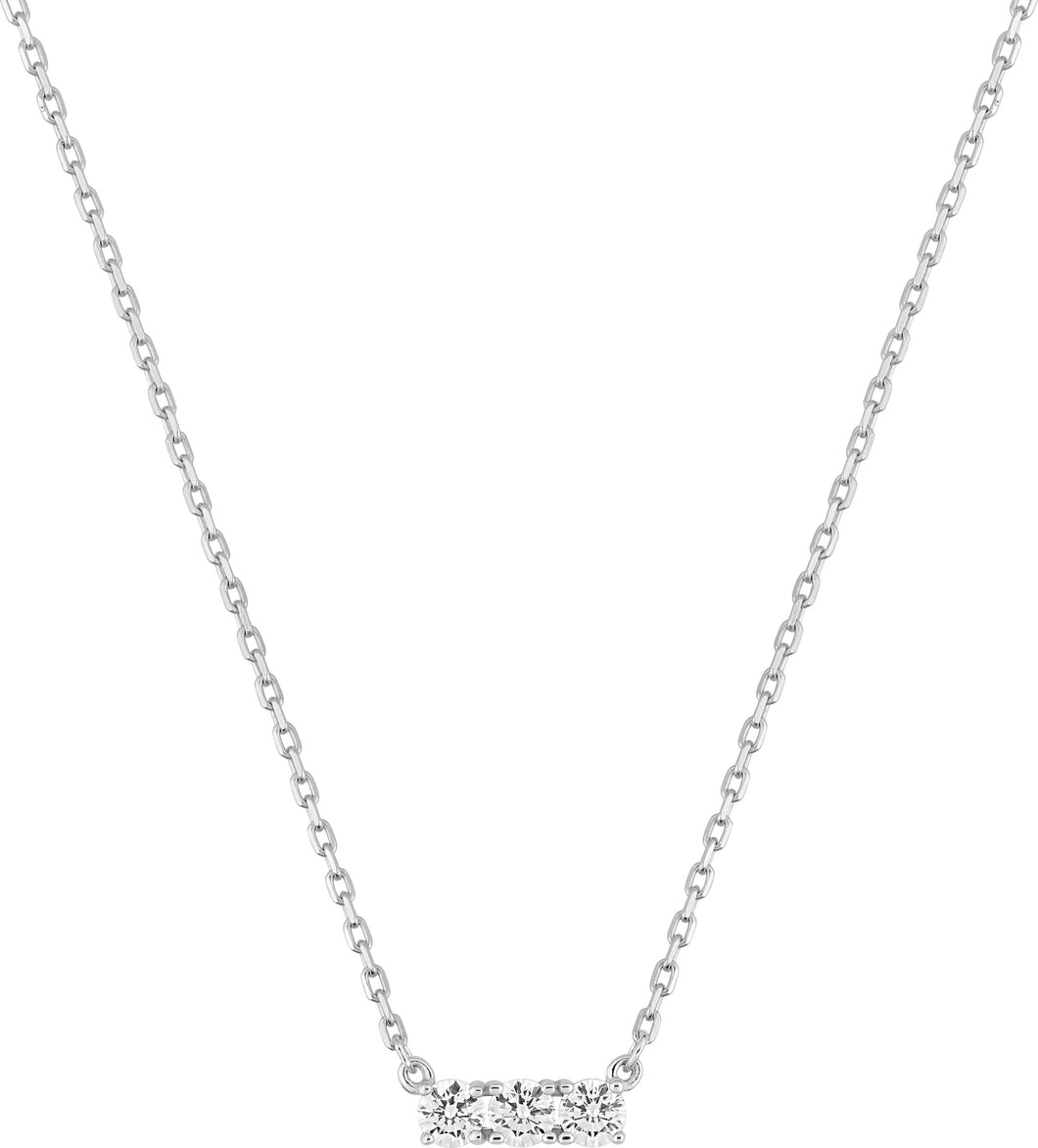 COLLIER ARGENT RHODIE TRILOGIE OXYDES BLANCS