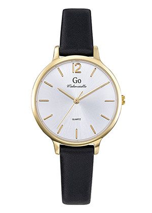 MONTRE GIRL ONLY DORE SUR CUIR NOIR