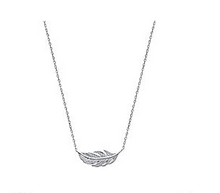 Charger l&#39;image dans la galerie, COLLIER FEMME ARGENT RODHIE MOTIF PLUME
