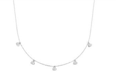 COLLIER ARGENT RHODIE 5 COEURS EN PAMPILLE