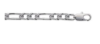 BRACELET ARGENT RHODIE MAILLE CHEVAL ALTERNE 1/2  73215221