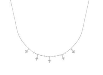 collier argent rhodié pampille Etoile oxydes 87359345