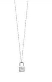 COLLIER ARGENT RHODIE MOTIF CADENAS 1 OXYDE AU CENTRE