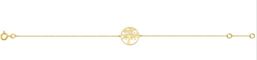 BRACELET OR JAUNE MOTIF ARBRE DE VIE   9K7918