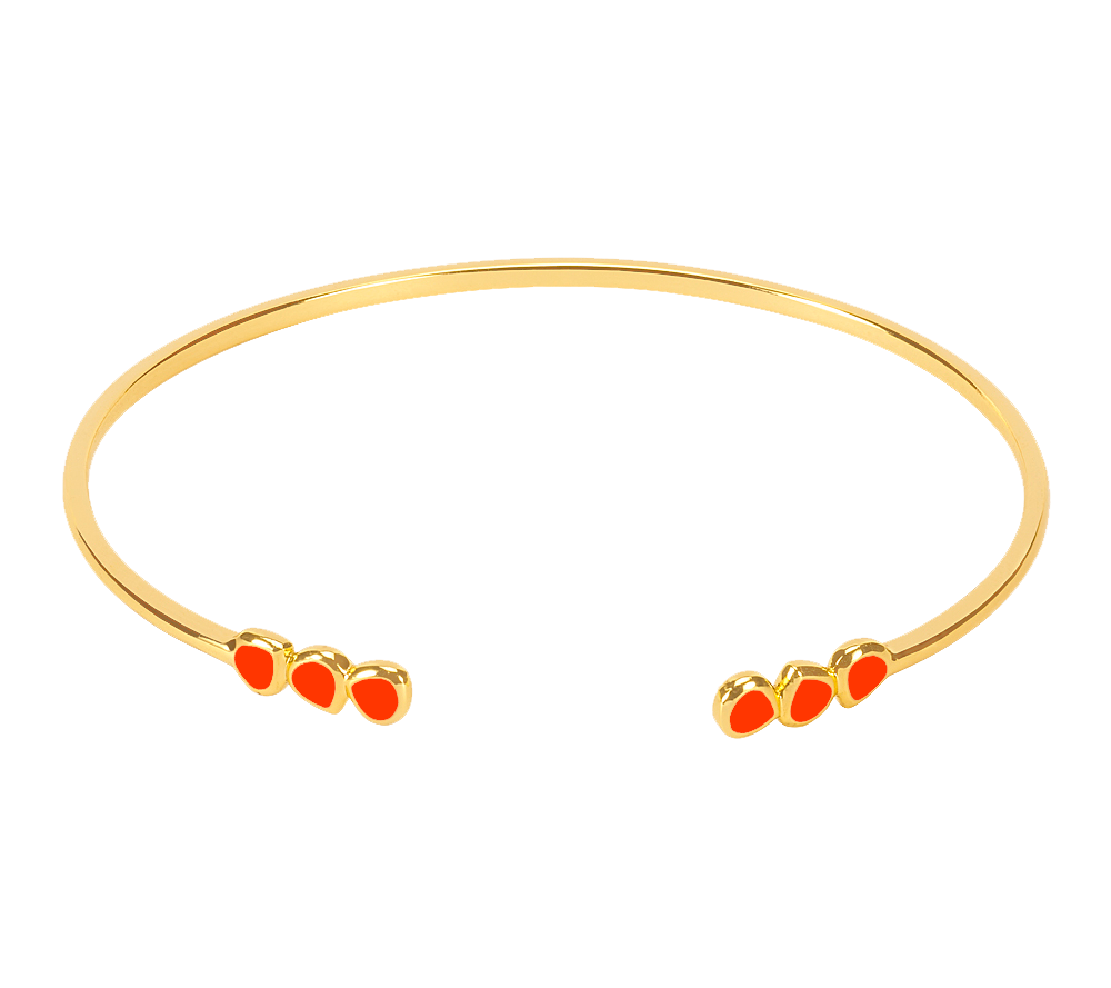 JONC OUVERT BANGLE UP AJUSTABLE COULEUR TANGERINE