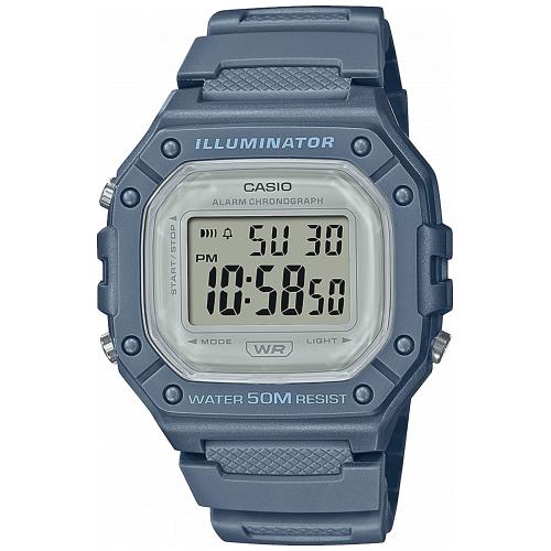 MONTRE CASIO ILLUMINATOR DIGITAL GRIS BLEU W-218HC-2AVEF